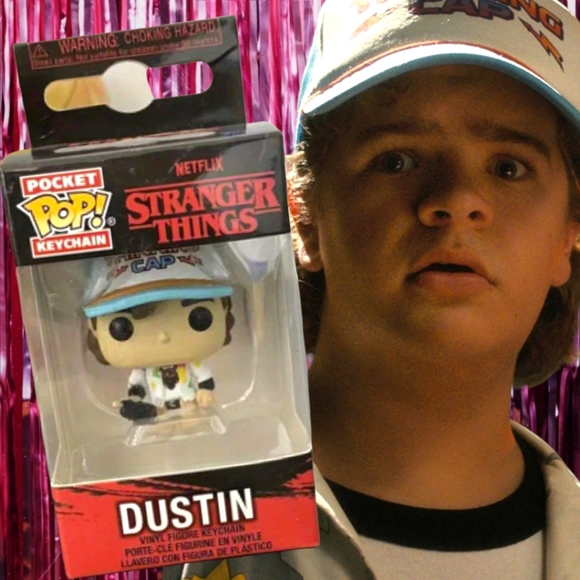 NWT!! Funko Pop Keychain New Dustin From Hit Series Stranger Things!! - Picture 5 of 11